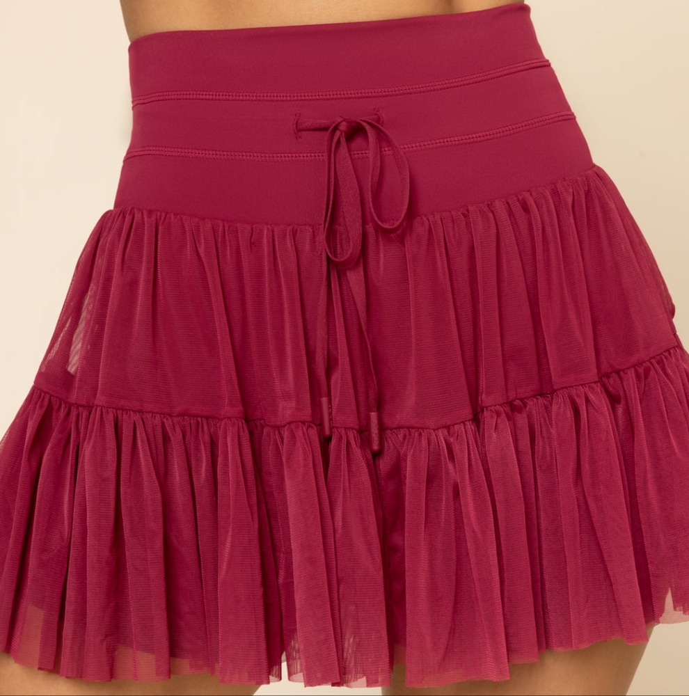 Popflex Active Blogilates Cassey Ho Pirouette Skort Ruby Red Size Large